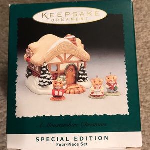 Hallmark A Moustershire Christmas Ornaments 4 piece set 1995